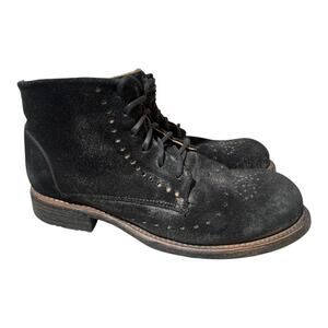 Bed Stu Brogue Black Suede Boot Women size 8
